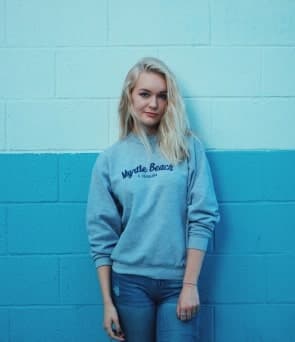 Blue sweat shirt